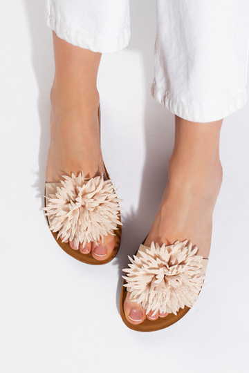 Pantofole da donna beige... 2