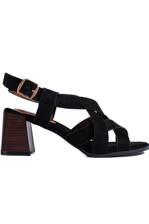 scarpe con tacco alto in camoscio nero