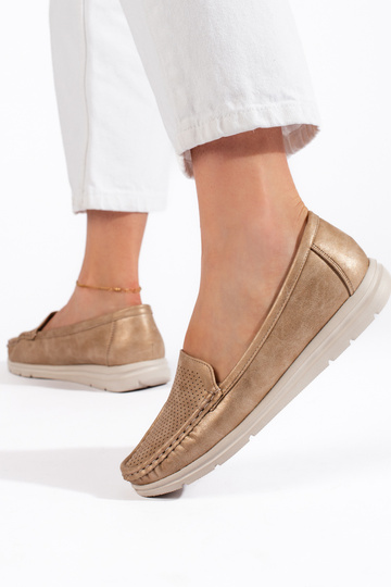 mocassini da donna color oro 2