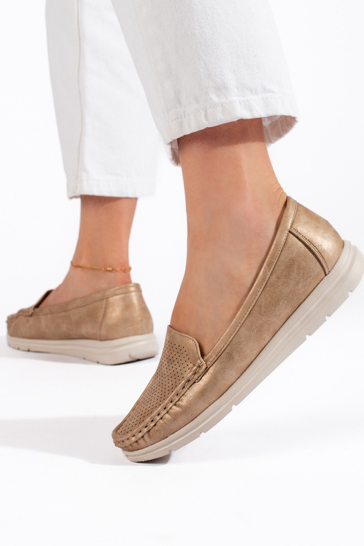 mocassini da donna color oro