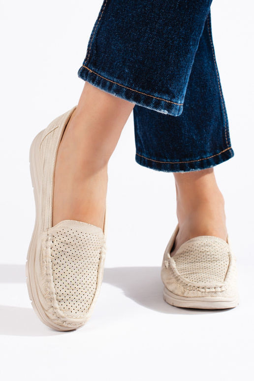 mocassini da donna beige