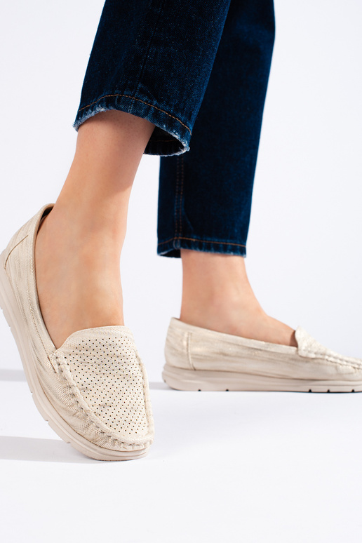 mocassini da donna beige