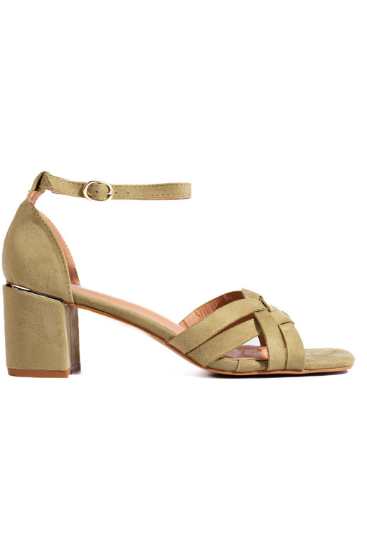 sandali in camoscio verde