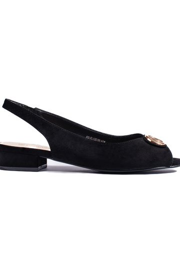 sandali in camoscio nero