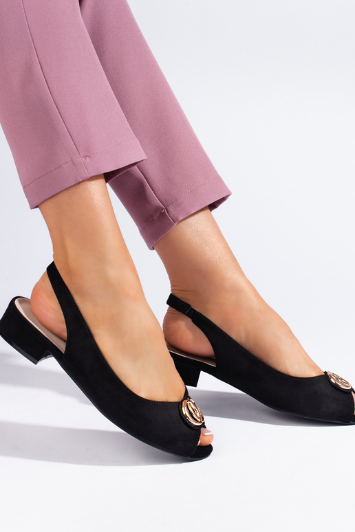 sandali in camoscio nero