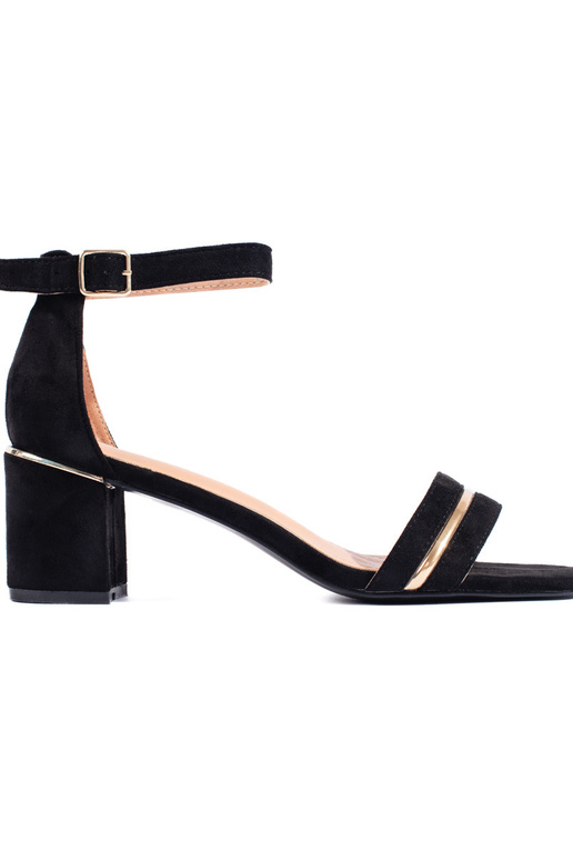 sandali con tacco in camoscio nero sandali con tacco in camoscio nero