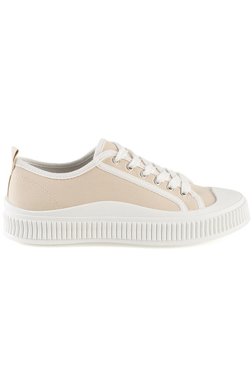 Sneakers beige con plateau