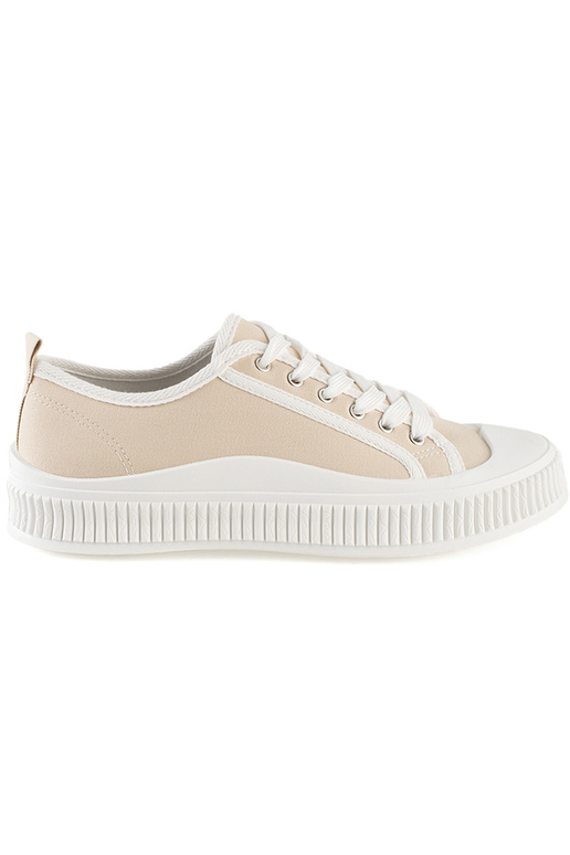 Sneakers beige con plateau Sneakers beige con plateau