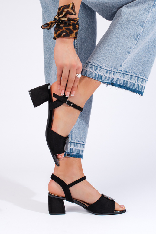 sandali neri con tacco di Sergio Leone sandali neri con tacco di Sergio Leone