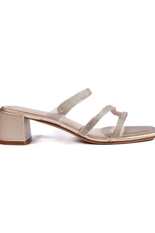 Sandali con tacco Sergio Leone color oro Sandali con tacco Sergio Leone color oro