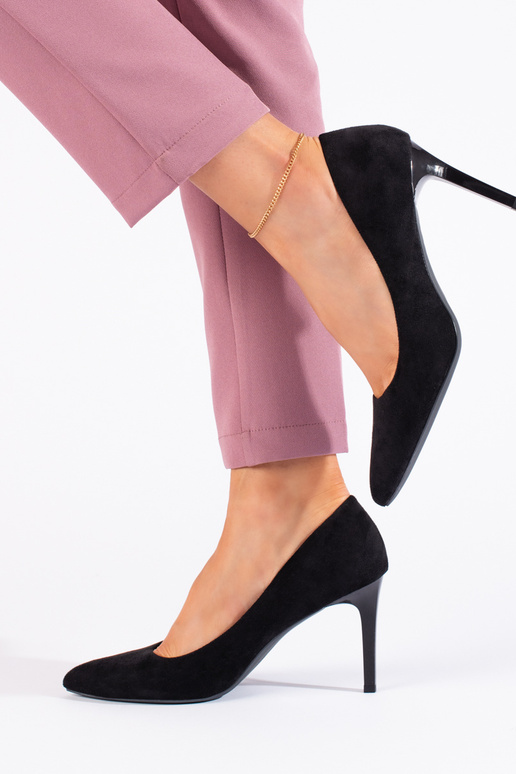 Classico tacco alto in camoscio nero...