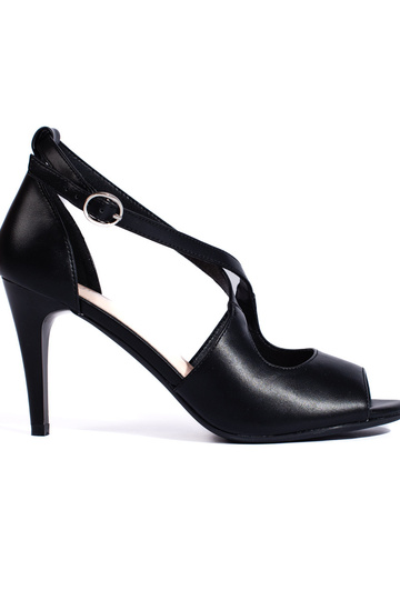 sandali neri con tacco...