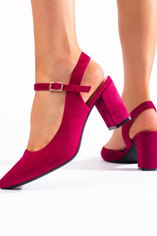 tacco alto in camoscio rosa di Sergio...