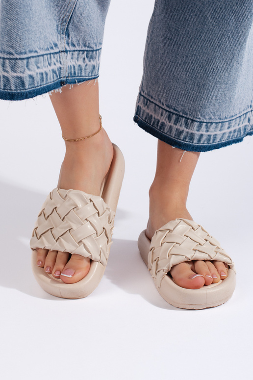 con motivi beige Pantofole