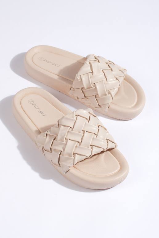 con motivi beige Pantofole