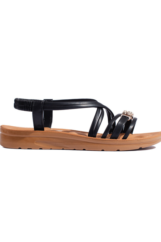 sandali neri con suola ruvida