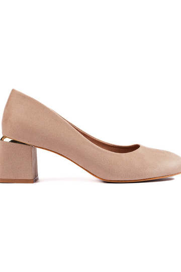 tacchi alti in camoscio beige