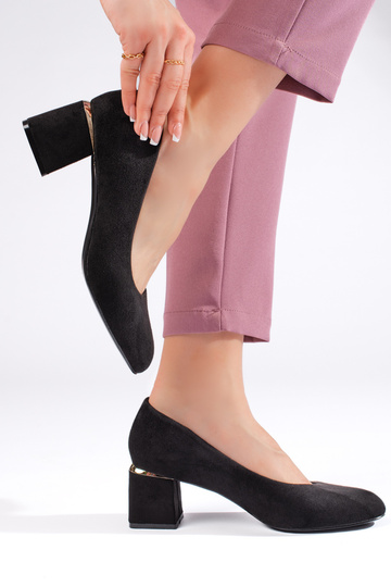 tacchi alti in camoscio nero 2