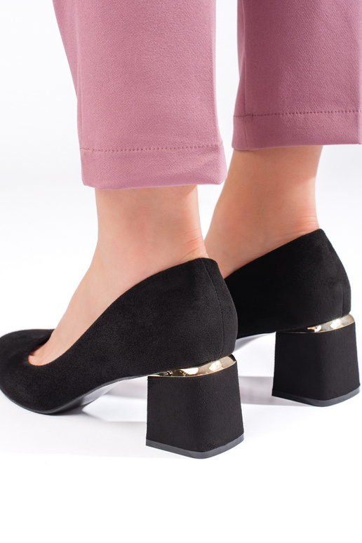 tacchi alti in camoscio nero