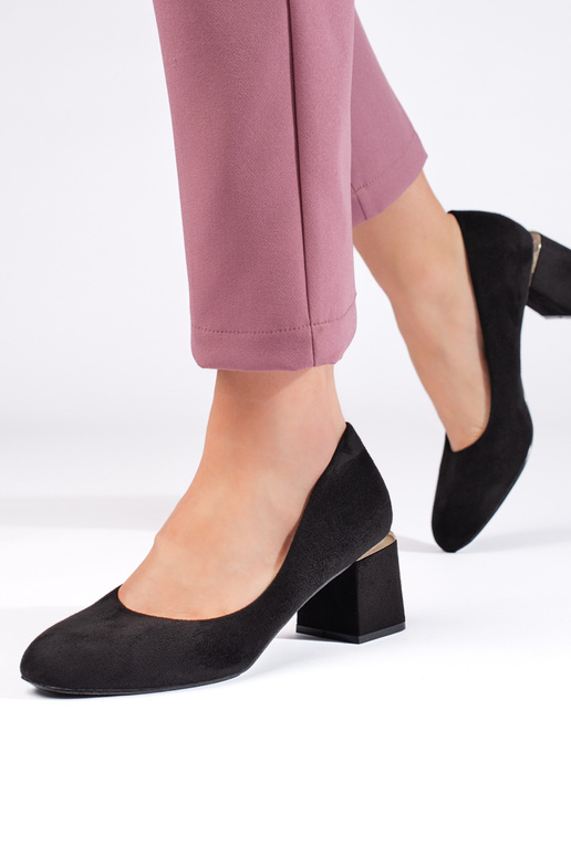 tacchi alti in camoscio nero