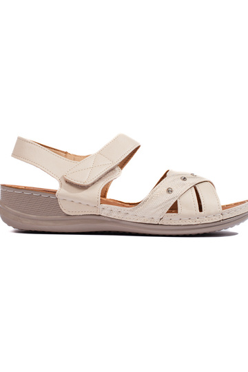 sandali con plateau beige