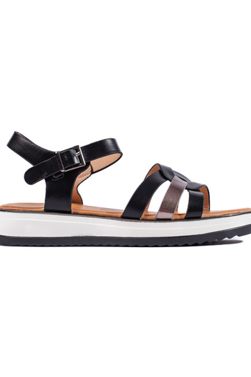 sandali con plateau neri