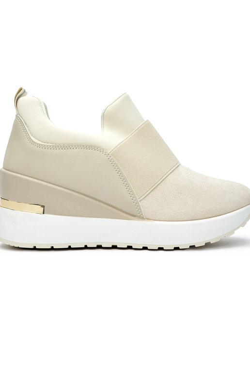 Scarpe modello Sneakers avorio su zeppa Scarpe modello Sneakers avorio su zeppa