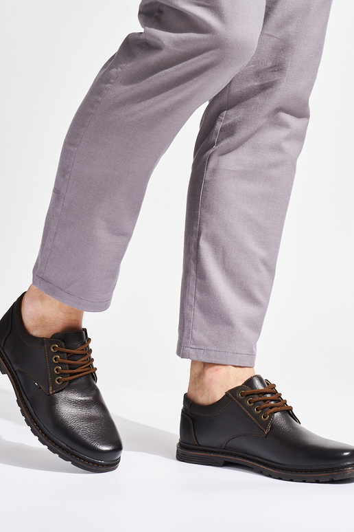 scarpe stringate marroni da uomo