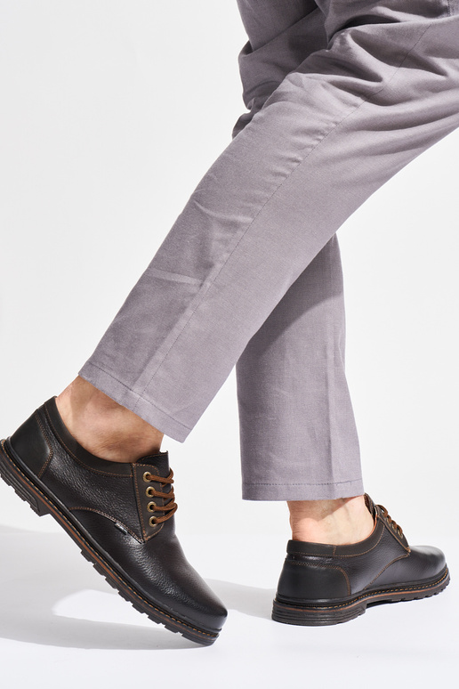 scarpe stringate marroni da uomo