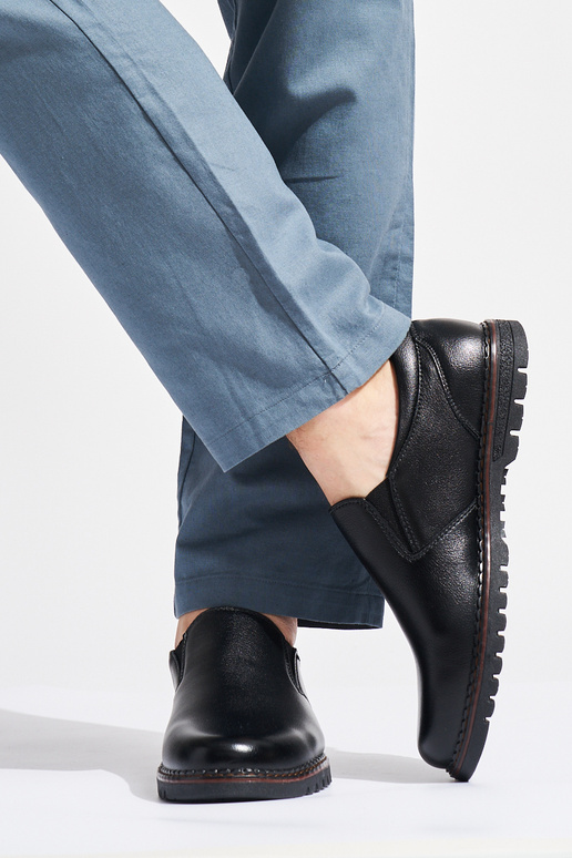 scarpe con fibbia nera da uomo