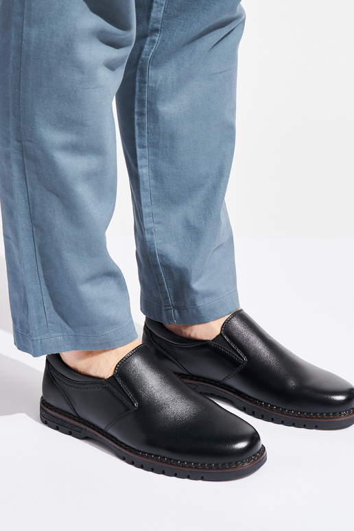 scarpe con fibbia nera da uomo