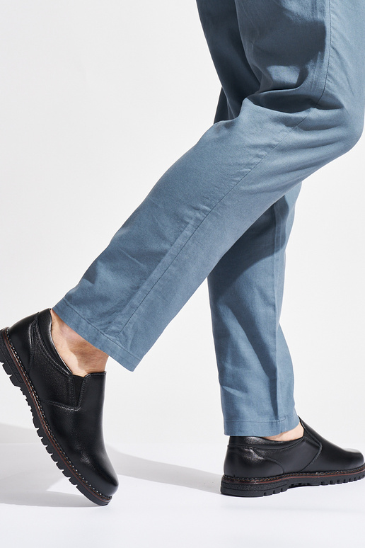 scarpe con fibbia nera da uomo