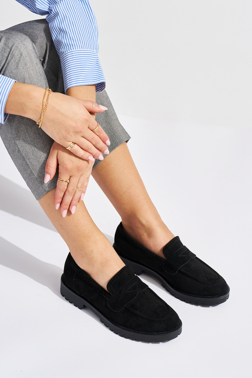 mocassini da donna in camoscio nero mocassini da donna in camoscio nero