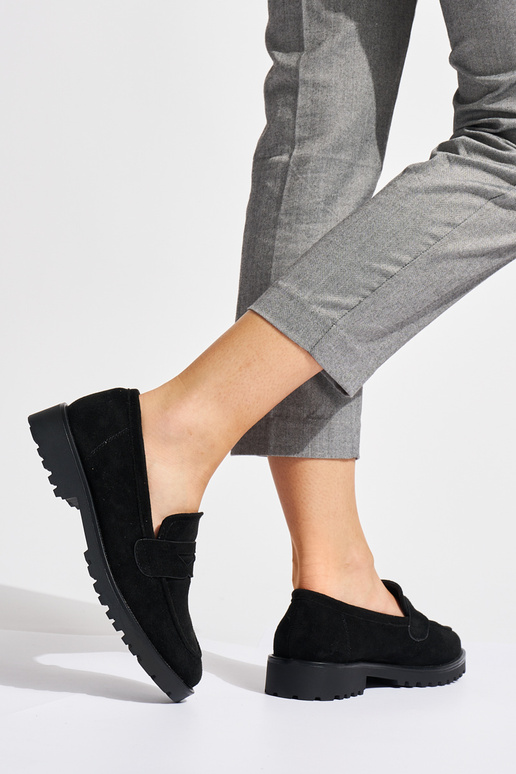 mocassini da donna in camoscio nero mocassini da donna in camoscio nero