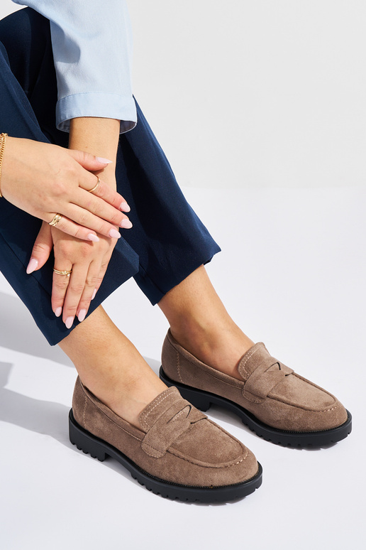 Mocassini in pelle scamosciata da donna