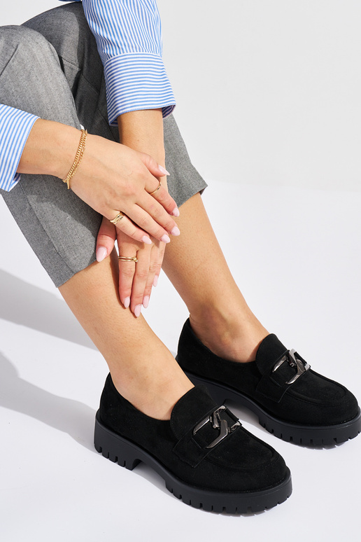 mocassini in pelle scamosciata nera...