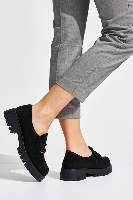 mocassini in pelle scamosciata nera...