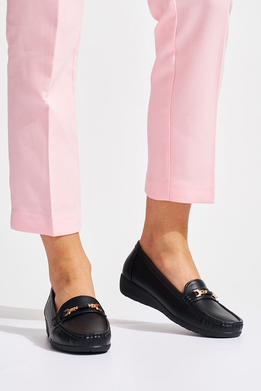 mocassini da donna neri ze zdobieniem