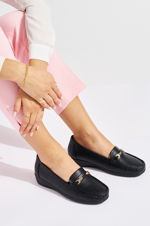 mocassini da donna neri ze zdobieniem