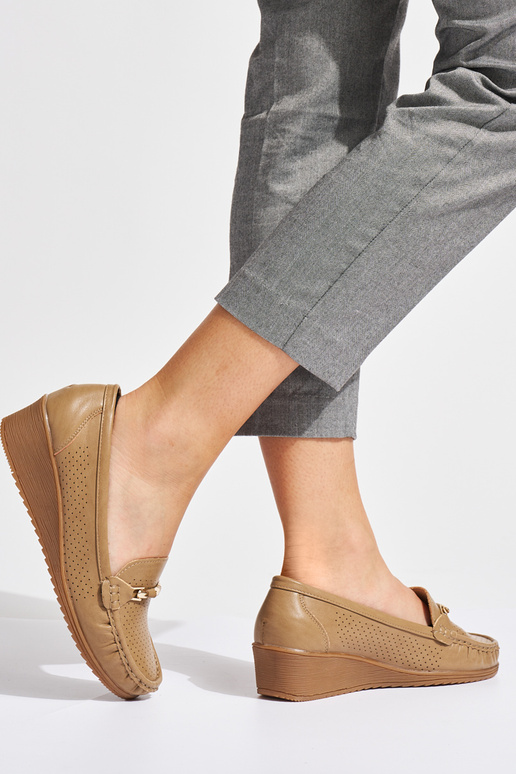 mocassini traforati marroni con...