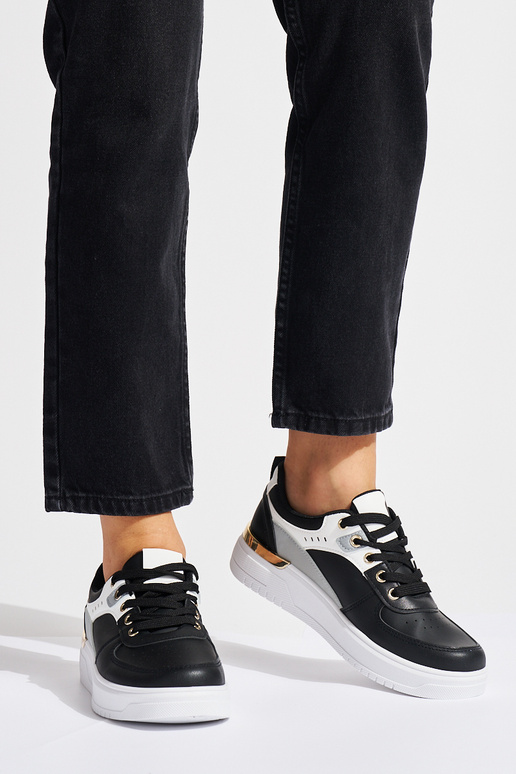 scarpe sportive nere con plateau