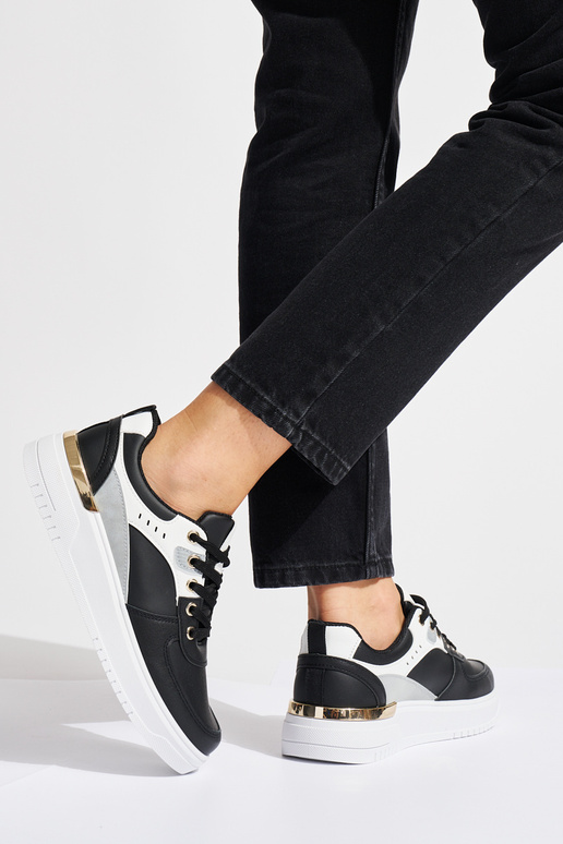 scarpe sportive nere con plateau