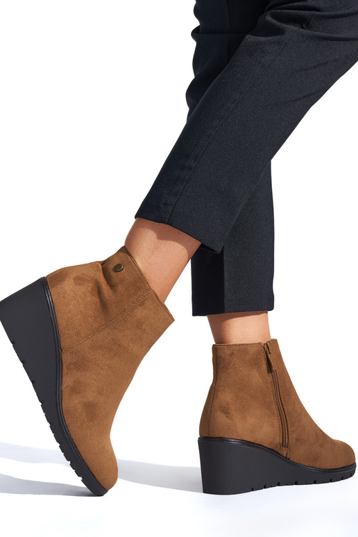 scarpe con zeppa marroni