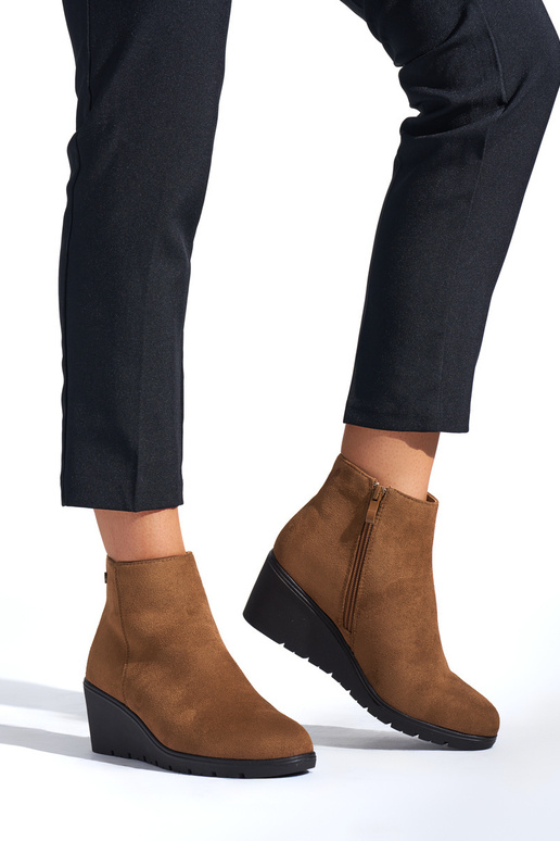 scarpe con zeppa marroni