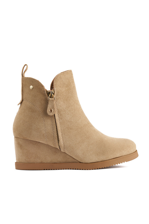 scarpe con zeppa da donna beige