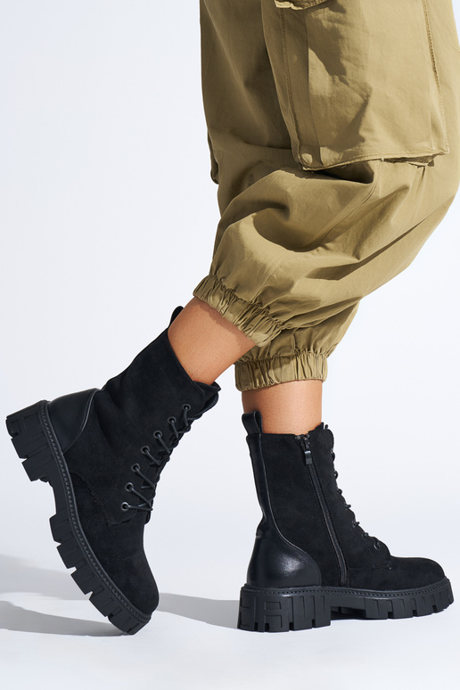 stivali da donna neri stringati