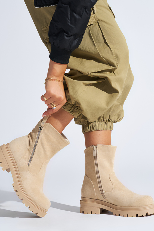 scarpe da donna marroni con zamkiem...