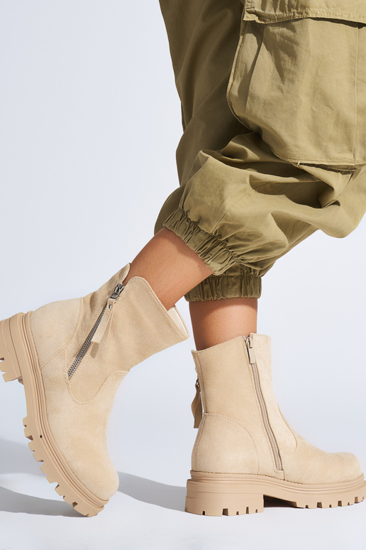 scarpe da donna marroni con zamkiem...