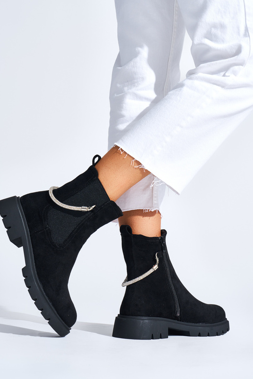 scarpe da donna nere z ozdobnym...