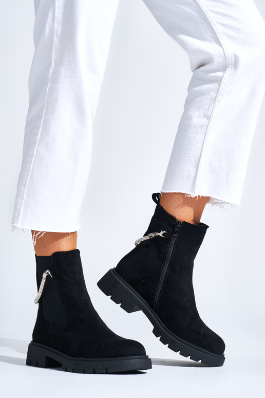 scarpe da donna nere z ozdobnym...